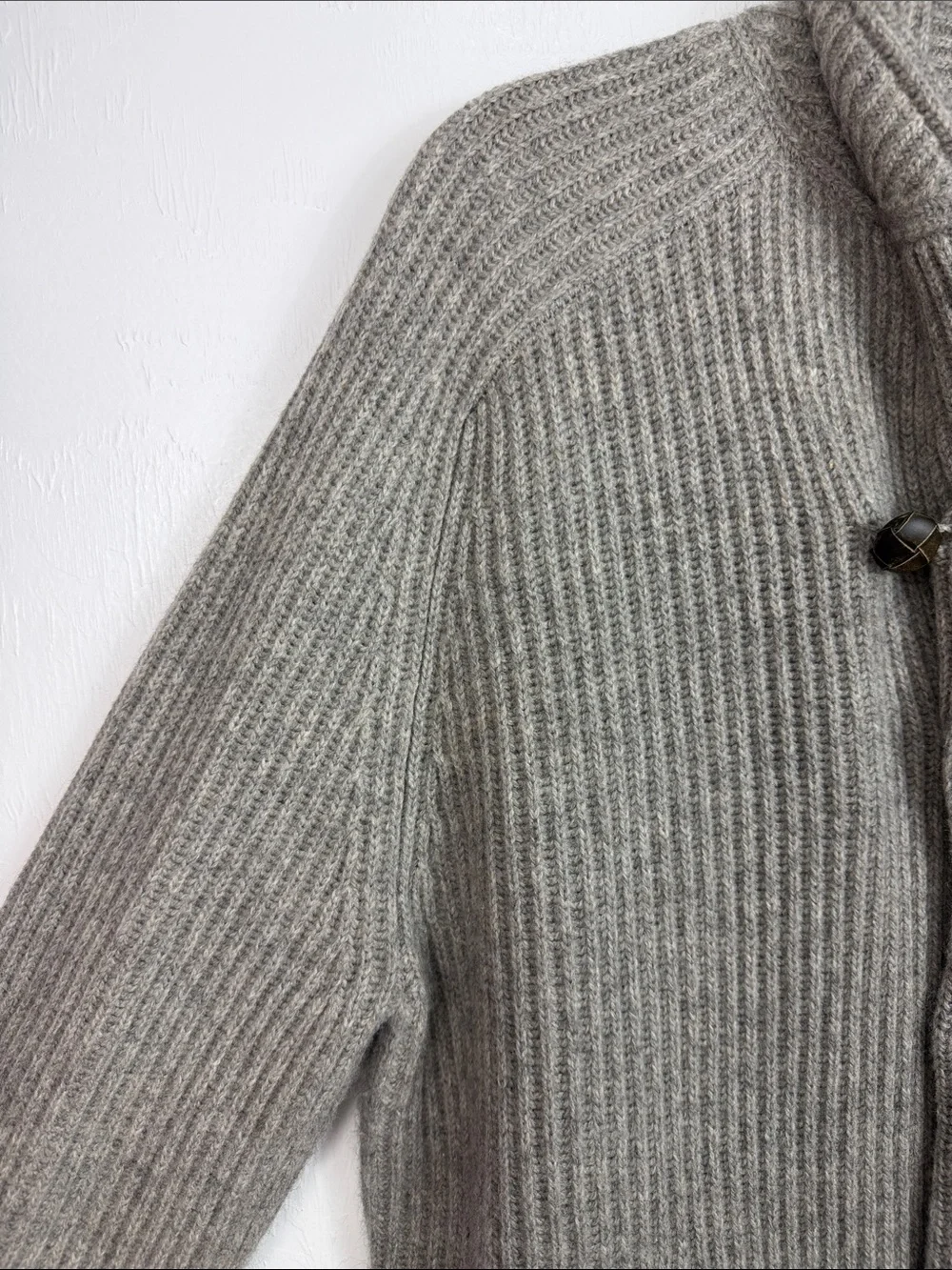 Banana Republic Wool Camel Hair Shawl Collar Cardigan Sweater XL Gray Soft Warm